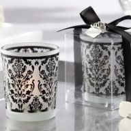 Damask Glass Tea light Holders